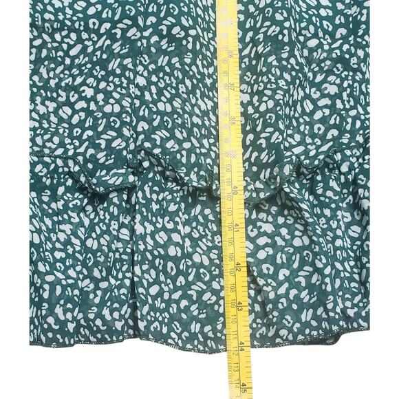 Unbranded Green Abstract Ruffle Midi Dress Women’s S Lightweight Flutter Sleeve - Picture 11 of 11